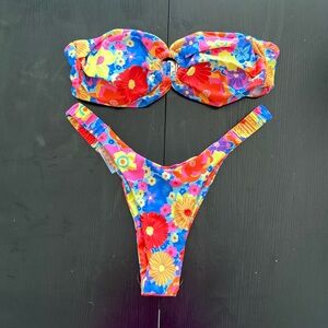 Colourful Strapless Bikini